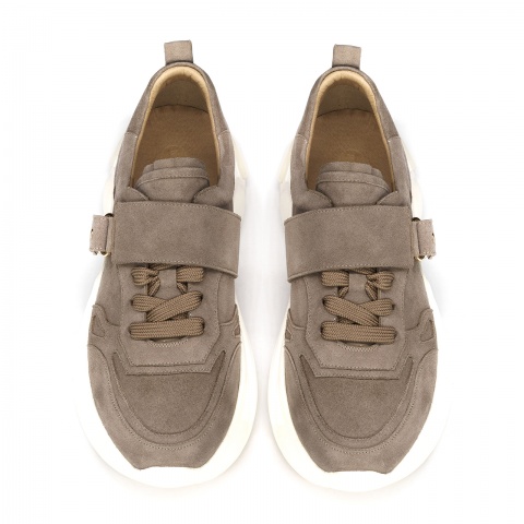 Beżowe zamszowe sneakersy 5ADS51924L