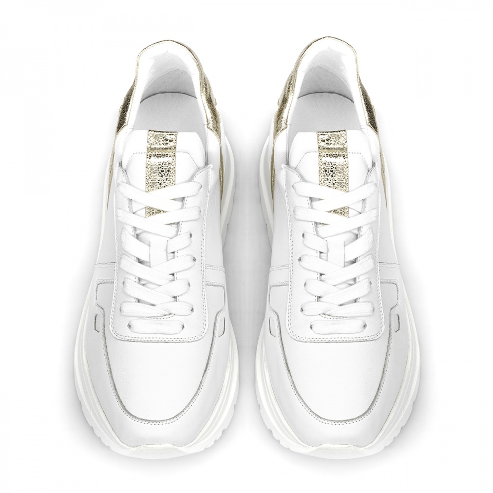 Biało-złote skórzane sneakersy 5ADTIRET404421L
