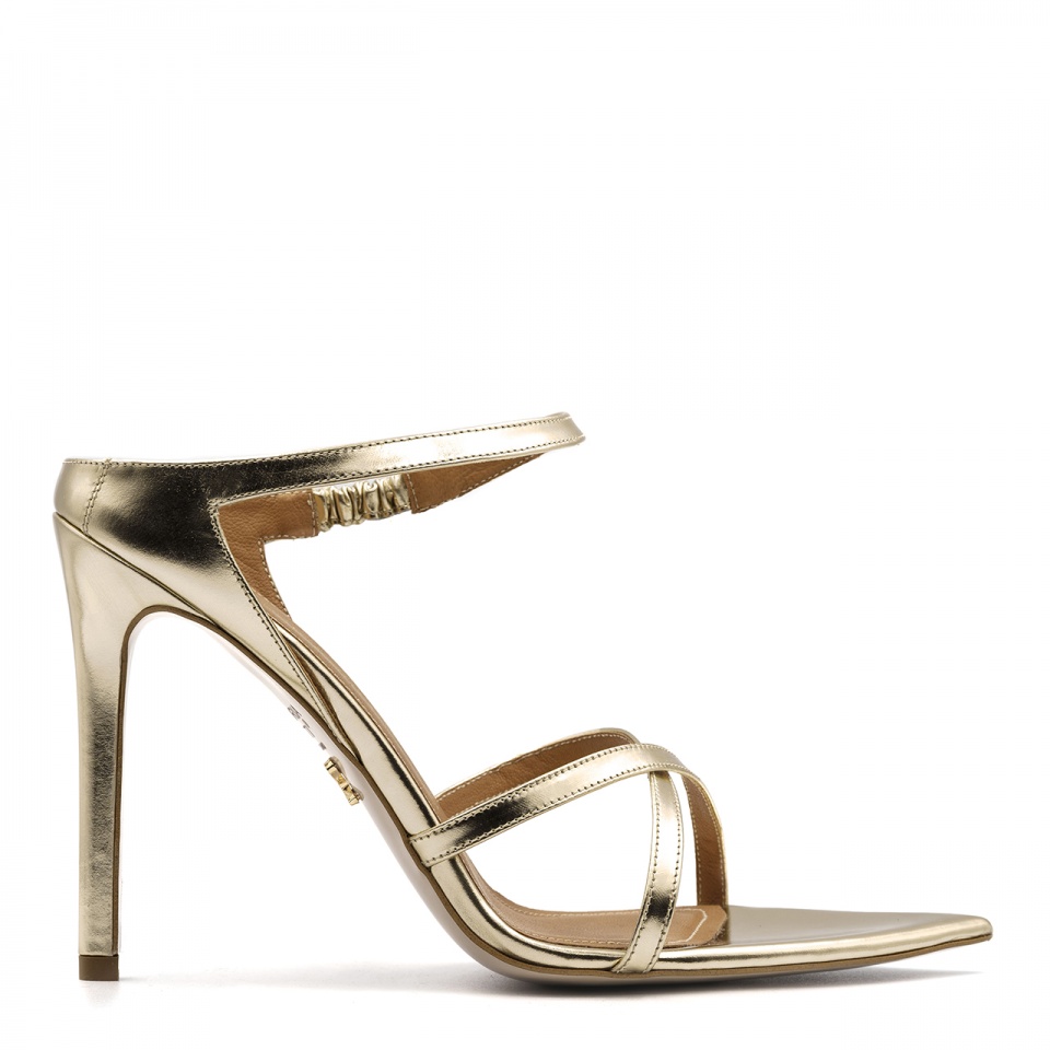 Złote skórzane klapki 5AD001812624L2