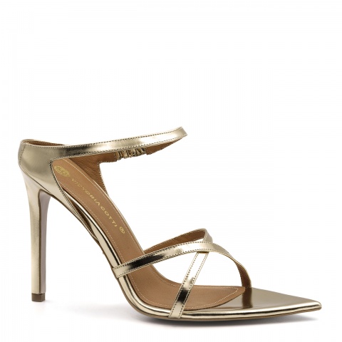 Złote skórzane klapki 5AD001812624L2