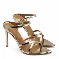 Złote skórzane klapki 5AD001812624L2