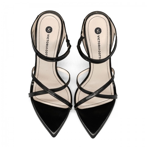 Czarne sk&oacute;rzane klapki 5AD001812624L2