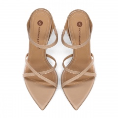 Beżowe skórzane klapki 5AD001812624L