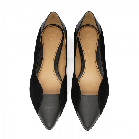 Czarne sk&oacute;rzane baleriny 5AD22227824L