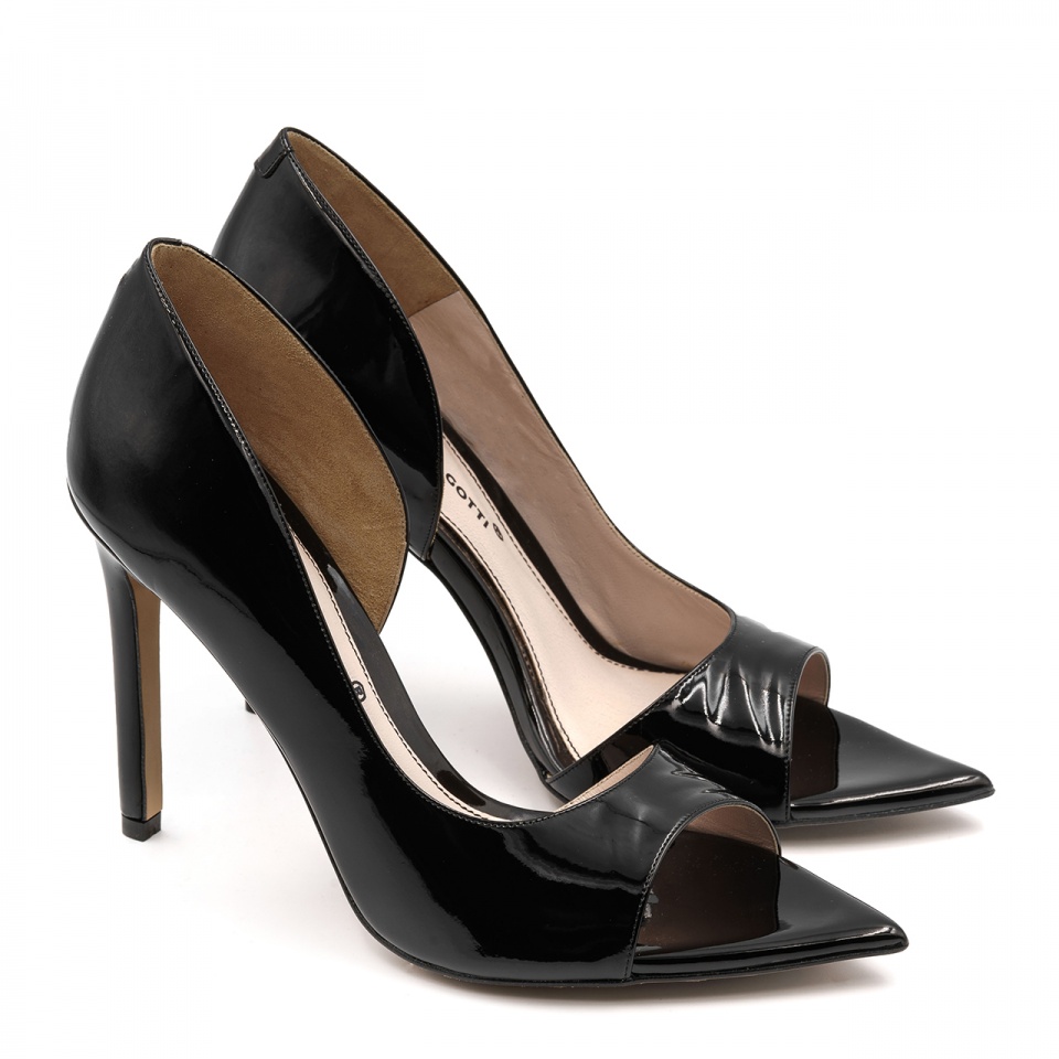 Czarne czółenka z odkrytymi palcami 5AD001814924L