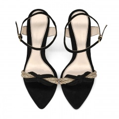 Czarne sandały z cyrkoniami 5AD001812724L