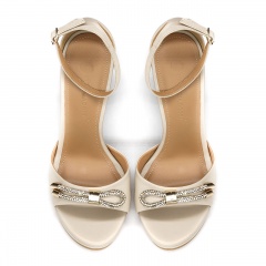 Beżowe skórzane sandały szpilki 5ADB86409124L