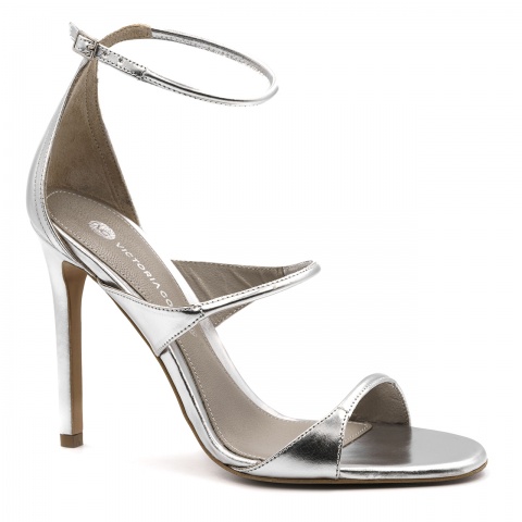 Srebrne skórzane sandały 5AD001814124L2