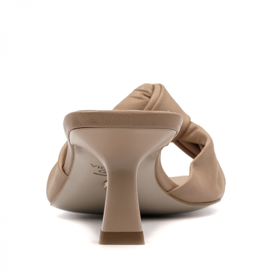 Cappuccino skórzane klapki 5ADKRIS8823L