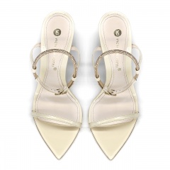 Ecru skórzane sandały 5AD001815124L