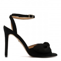 Czarne zamszowe sandały z kokardą 5AD001816225L