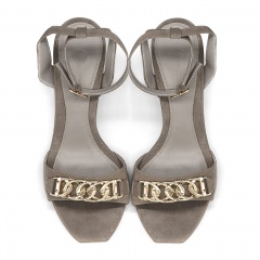 Mocca zamszowe sandały z łańcuchem 5AD001813524L