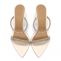 Beżowe klapki z cyrkoniami 5AD001812424L