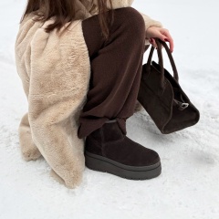 Brązowe welurowe botki na platformie sohimmo 280X