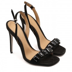 Czarne zamszowe sandały szpilki 5AD6908725L