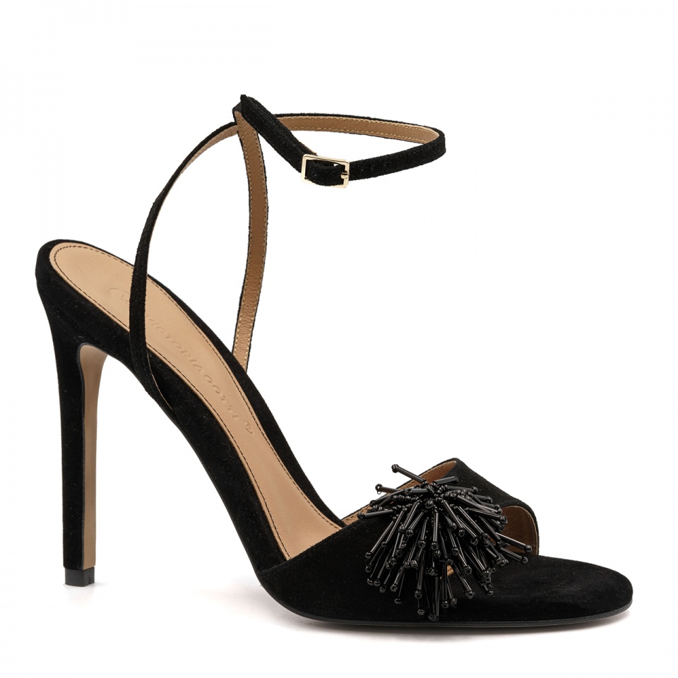 Zamszowe czarne sandały 5AD001815525L