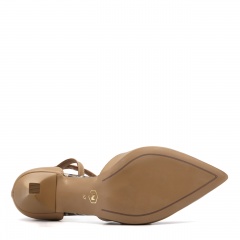 Karmelowe szpilki z panterą i paskami 231H