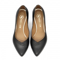 Czarne skórzane czółenka 264E