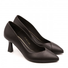 Czekoladowe skórzane czółenka 264E