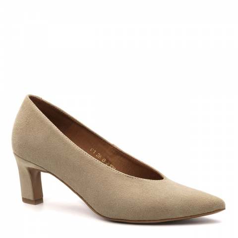 Beżowe zamszowe czółenka 210M