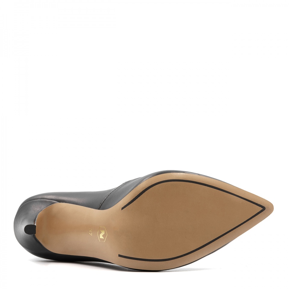 Czarne skórzane wysokie szpilki 101W