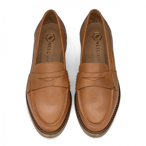 Koniakowe sk&oacute;rzane p&oacute;łbuty 44N