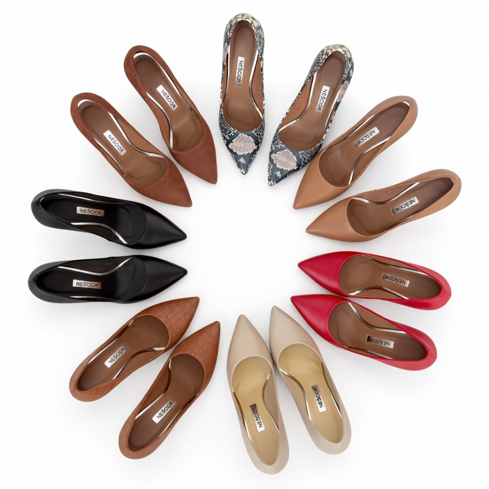 Wężowe skórzane wysokie szpilki 101W