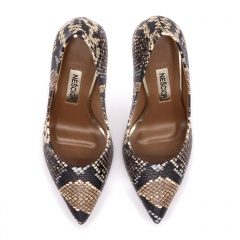 Wężowe skórzane wysokie szpilki 101W