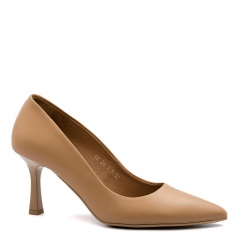 Karmelowe skórzane czółenka 303C