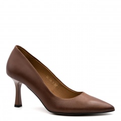 Brązowe skórzane czółenka 303C