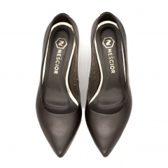 Czekoladowe skórzane czółenka 303C