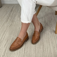 Koniakowe skórzane półbuty 44N