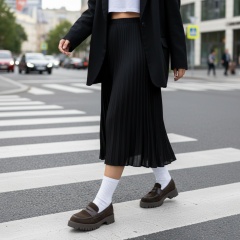 Brązowe welurowe półbuty na grubym spodzie 241N