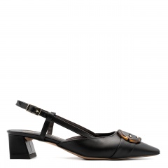 Czarne skórzane czółenka bez pięty 277V