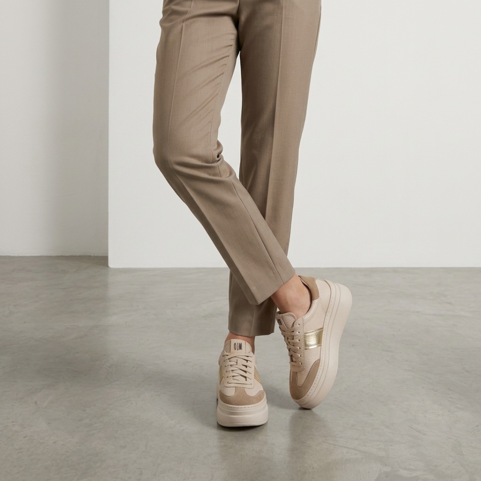 Beżowe sneakersy na grubym spodzie sohimmo 63K