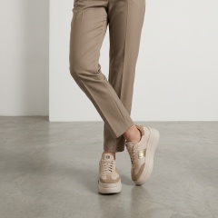 Beżowe sneakersy na grubym spodzie sohimmo 63K