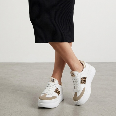 Białe sneakersy na grubym spodzie sohimmo 63K