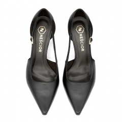 Czarne czółenka z wycięciami 304A