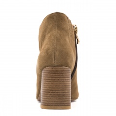 Koniakowe welurowe botki peep toe 7SM6011A