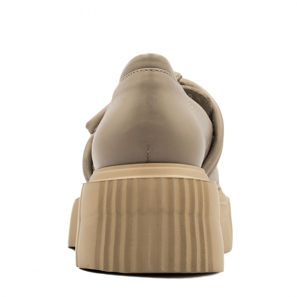 Cappuccino skórzane półbuty 7SM5205A