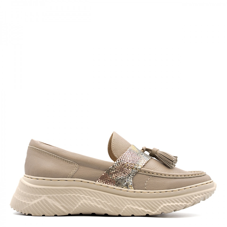 Beżowe półbuty w sportowym stylu 7SM4579A