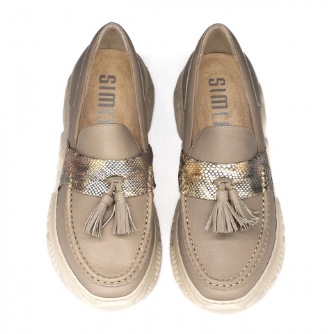 Beżowe p&oacute;łbuty w sportowym stylu 7SM4579A