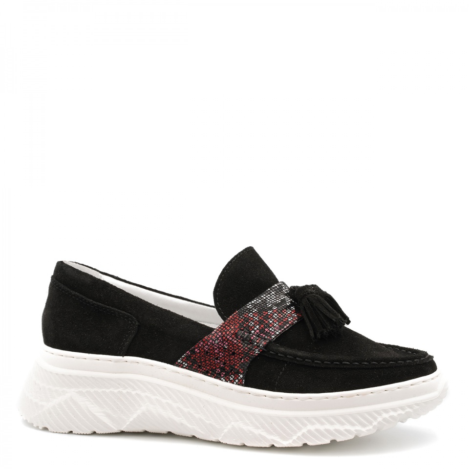 Czarne półbuty w sportowym stylu 7SM4579A