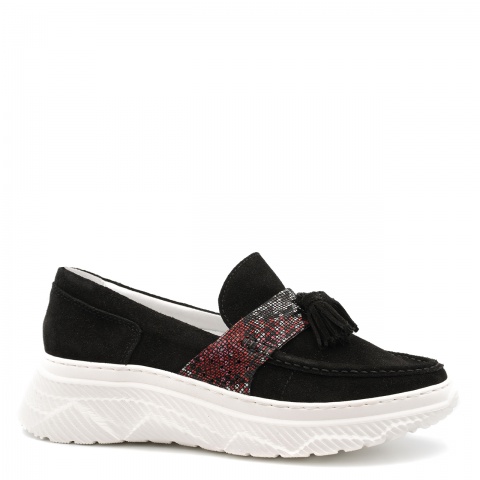 Czarne półbuty w sportowym stylu 7SM4579A