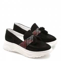 Czarne półbuty w sportowym stylu 7SM4579A