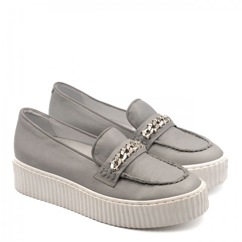 Szare p&oacute;łbuty w sportowym stylu 7SM4570A