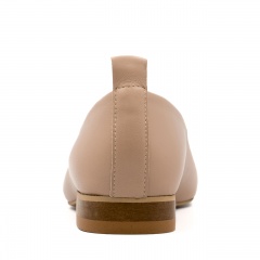 Beżowe baleriny z kwadratowym noskiem 80B