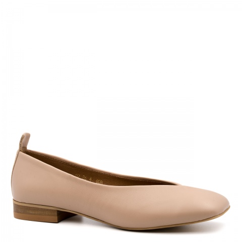 Beżowe baleriny z kwadratowym noskiem 80B