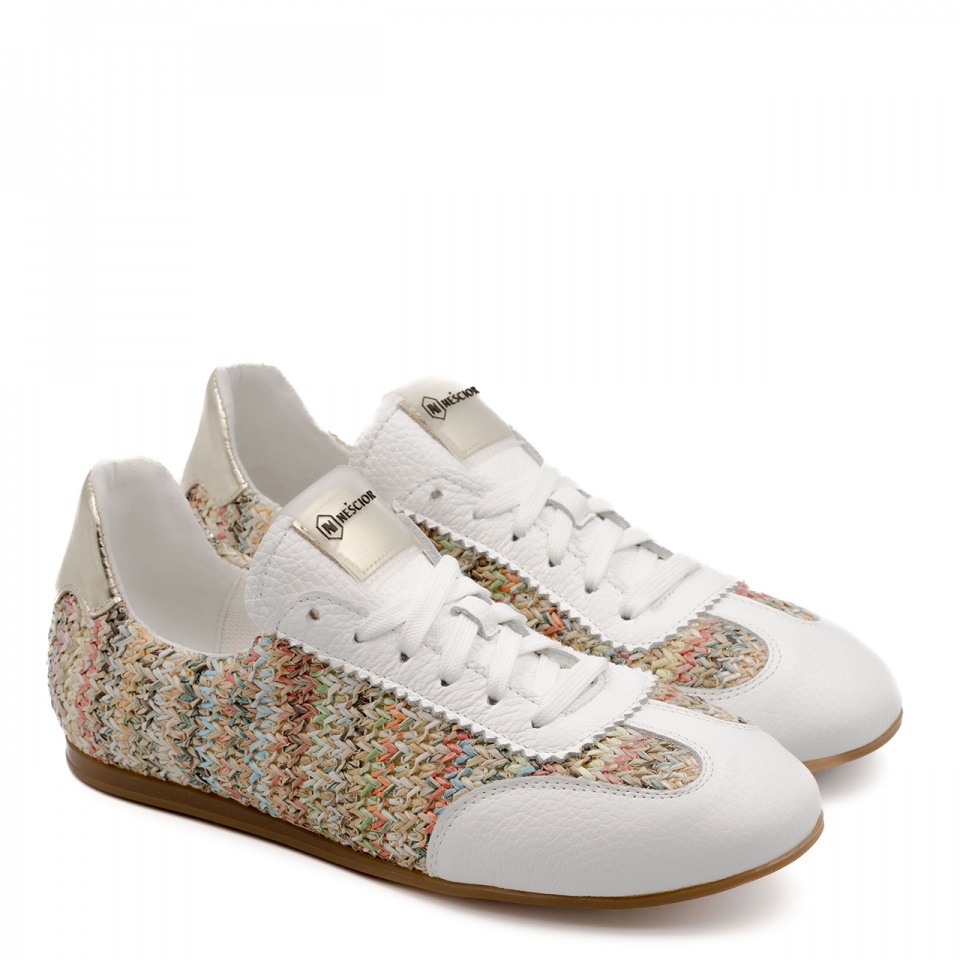 Białe sneakersy z plecionką 291P