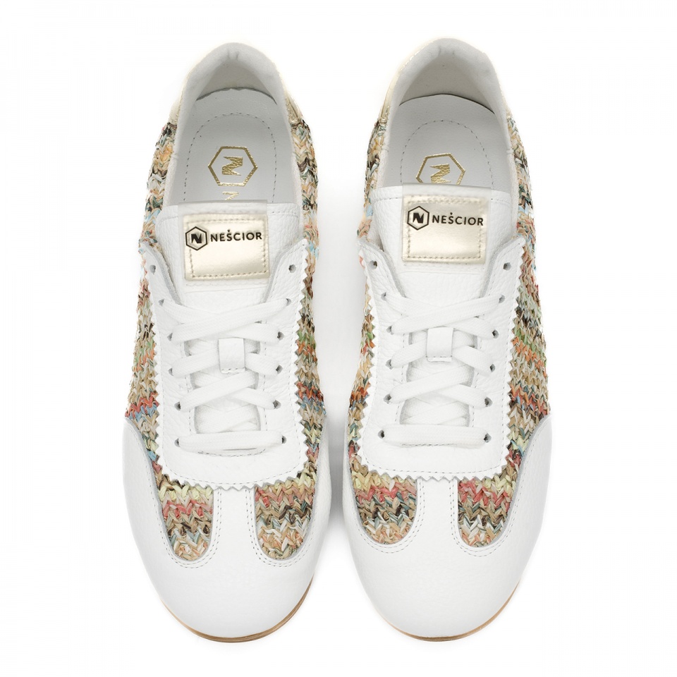 Białe sneakersy z plecionką 291P